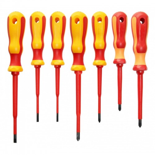 VDE screwdriver set 2K PLUS SLIM, 3.5, 4, 5.5, PH1, PH2, PLUS PZ1, PLUS FL 5, 7 pcs