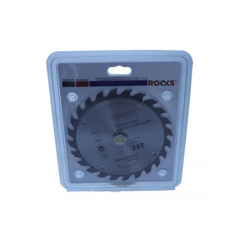 Circular saw blade for wood 165 x 20 mm, 65MN-YG8, thickness 2.2 mm, 24 T