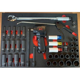 Impact tool set in the tool cabinet module, 42 pcs