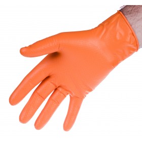 Rękawice nitrylowe strong orange m, kpl 50 szt