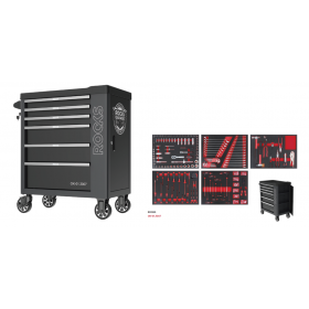 Tool trolley, tool cabinet 385 parts ROOKS GARAGE BLACK