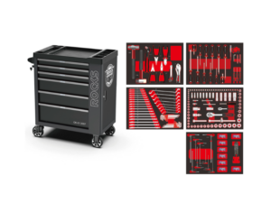 ROOKS Szafka narzędziowa GARAGE BLACK z narzędziami 387 elementów