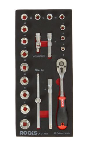 ROOKS Zestaw narzędziowy 3/8" 20 elementów