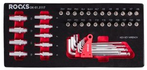 ROOKS Zestaw kluczy trzpieniowych i imbusowych HEX/TORX 42 elementów
