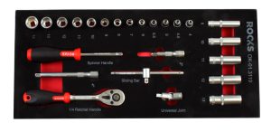 ROOKS Zestaw narzędzi 1/4" 24 elementy