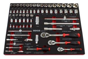 ROOKS Zestaw narzędzi 1/4" 3/8" 1/2" 72 elementów