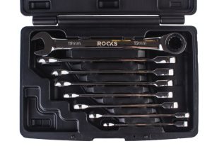 ROOKS Zestaw kluczy płasko-oczkowych z grzechotką 8-19 mm 8 elementów