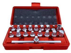 ROOKS Zestaw kluczy do korków oleju 3/8" 18 elementów