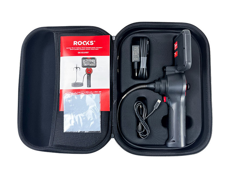 ROOKS Kamera inspekcyjna 4 WAY 360 z ruchomą głowicą 3,9 mm x 1 m Li-po 3,7V OK-03.0107