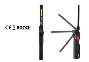 ROOKS Lampka długopisowa składana COB SUPER SLIM 3 w 1 100 lm