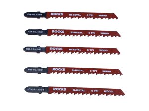 ROOKS Brzeszczot do wyrzynarki Bi-METAL TYP T drewno & kompozyt 6 TPI x 100 mm kpl. 5 szt.