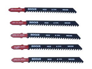 ROOKS Brzeszczot do wyrzynarki HCS, TYP T, drewno, 8 TPI x 100 mm, kpl. 5 szt.