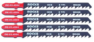 ROOKS Brzeszczot do wyrzynarki HCS TYP T drewno 6 TPI x 100 mm kpl. 5 szt.