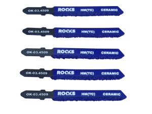 ROOKS Brzeszczot do wyrzynarki węglik spiekany HM(TC) TYP T ceramika 75 mm kpl. 5 szt.