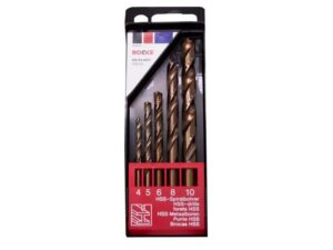 ROOKS Wiertła do metalu STRONG HSS-Co 1000 N/mm2 komplet 5 elementów 4 mm 5 mm 6 mm 8 mm 10 mm OK-03.4651