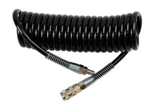 ROOKS Przewód pneumatyczny spiralny PU ze złączami 12 x 8 mm 5 m