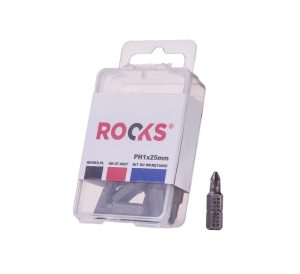 ROOKS Bit do wkrętarki 1/4" x 25 mm x PH1 udarowy CrVMoSi kpl. 10 szt.