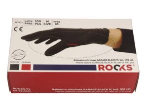 ROOKS Rękawice nitrylowe GARAGE BLACK M kpl 100 szt. OK-09.0001