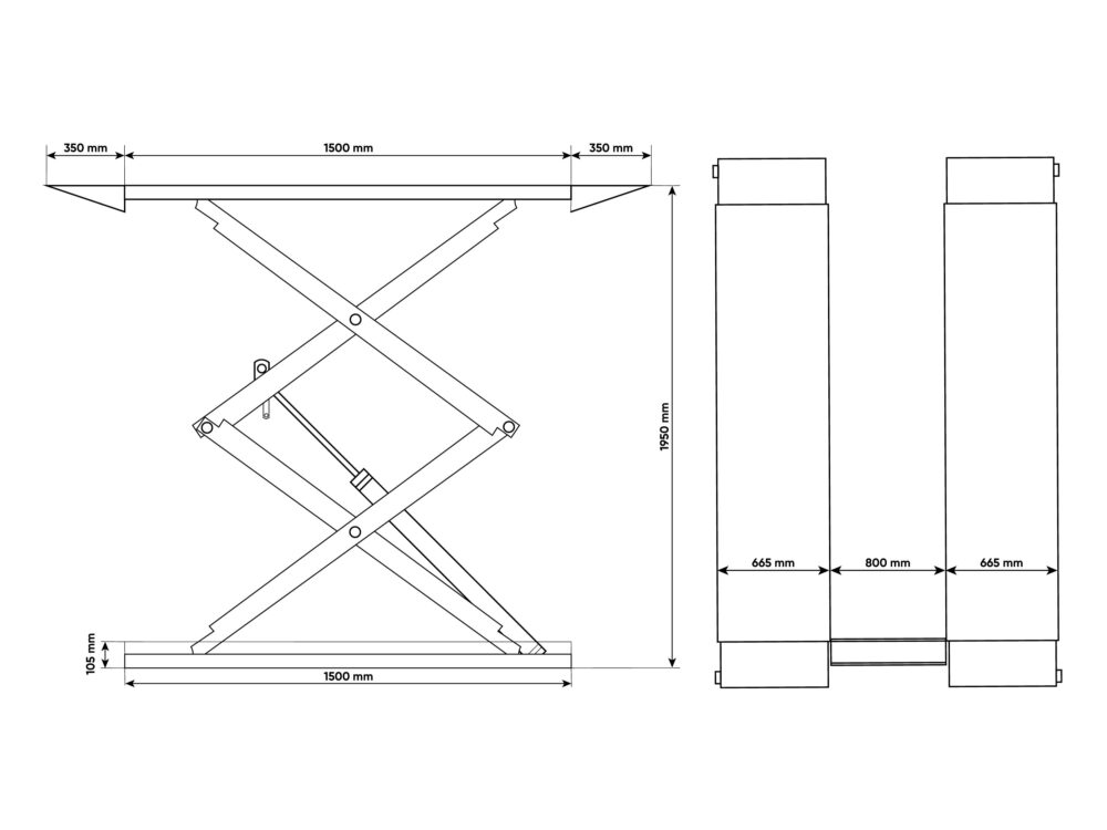 ROOKS OKG-3000NP Podnośnik nożycowy podprogowy naposadzkowy 3t