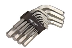 SELTA Zestaw kluczy imbusowych HEX w uchwycie 13 elementów 2-19 mm CrV