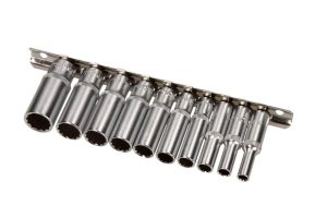 SELTA Nasadki długie na szynie 1/4" 12-kątne 10 części