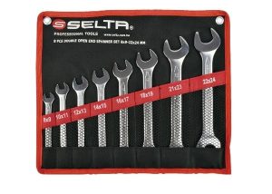 SELTA Zestaw kluczy płaskich w etui 8 elementów 8 x 9 mm - 22 x 24 mm