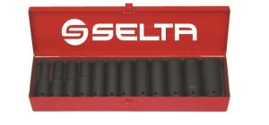 SELTA Zestaw nasadek udarowych długich 1/2" 12 części 10-24 mm