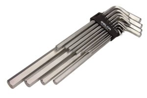 SELTA Zestaw kluczy imbusowych extra długich HEX w uchwycie 13 elementów 2-19 mm