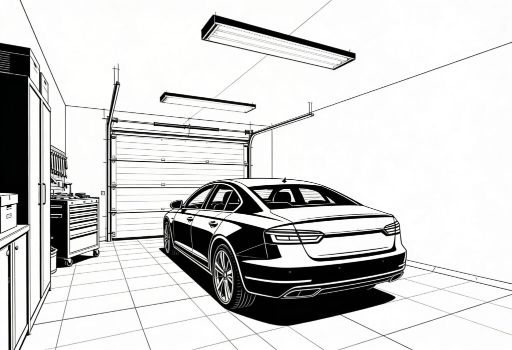 garaż jednostanowiskowy - oświetlenie główne