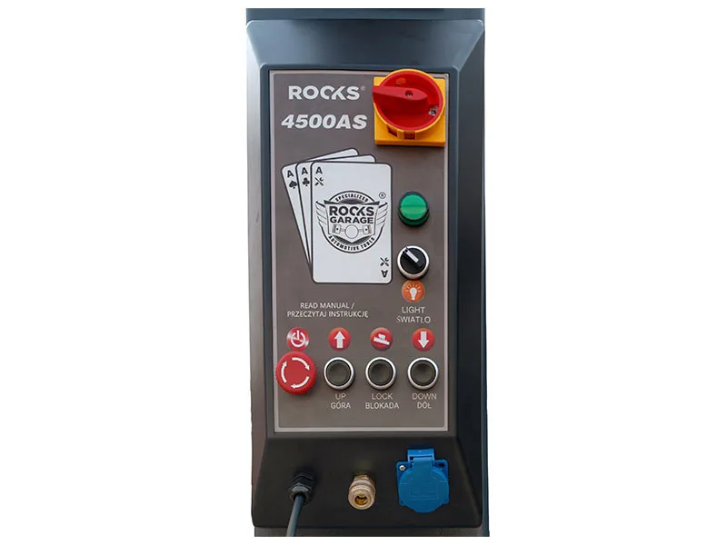 ROOKS Podnośnik dwukolumnowy automatyczny 4,5t LED sterowanie pilot 400V