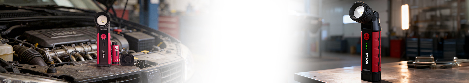 ROOKS Lampa warsztatowa B1 FLEX ZOOM 1000 lum 2600 mAh