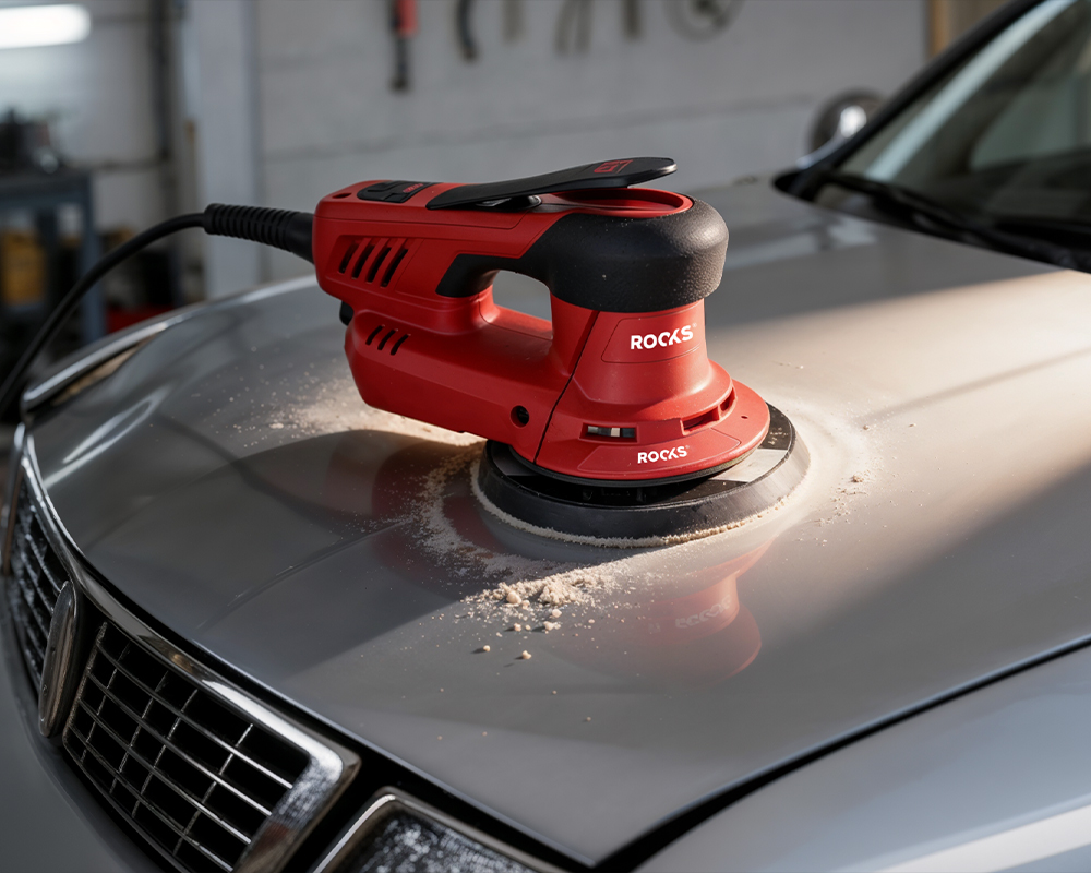 BEZSZCZOTKOWA SZLIFIERKA OSCYLACYJNO-ROTACYJNA 5 MM, 400 W, FI 150 MM, 10 000 OBR/MIN, 230V