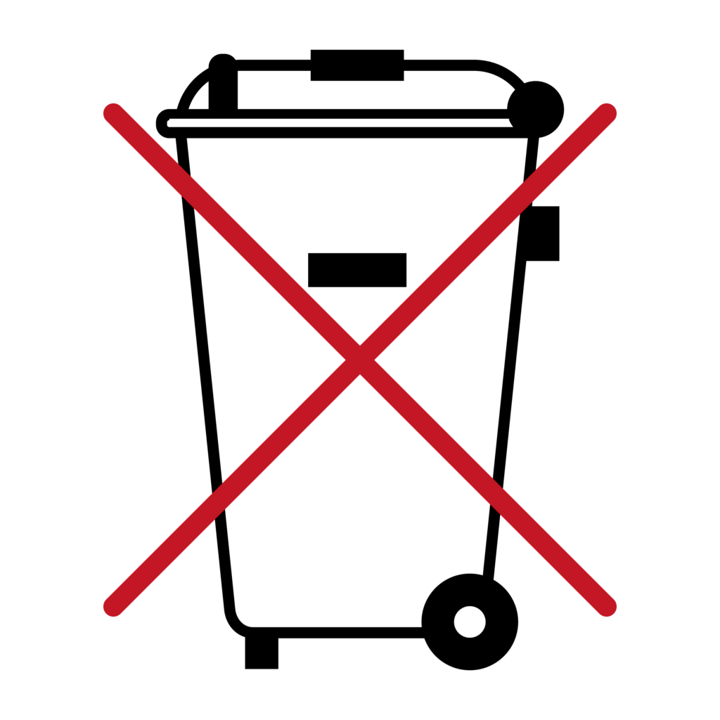 symbol przekreslonego kosza