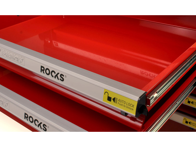 ROOKS Szafka narzędziowa GARAGE RED z narzędziami 235 elementów i szafką boczną