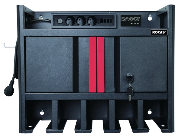 SZAFKA SERWISOWA NA ELEKTRONARZĘDZIA, WISZĄCA Z GNIAZDEM 230V I REGULOWANYM ROZSTAWEM OK-01.3032