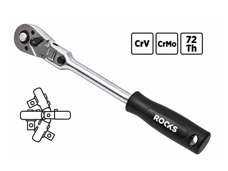 ROOKS Grzechotka z przegubem 3/8" 72Th