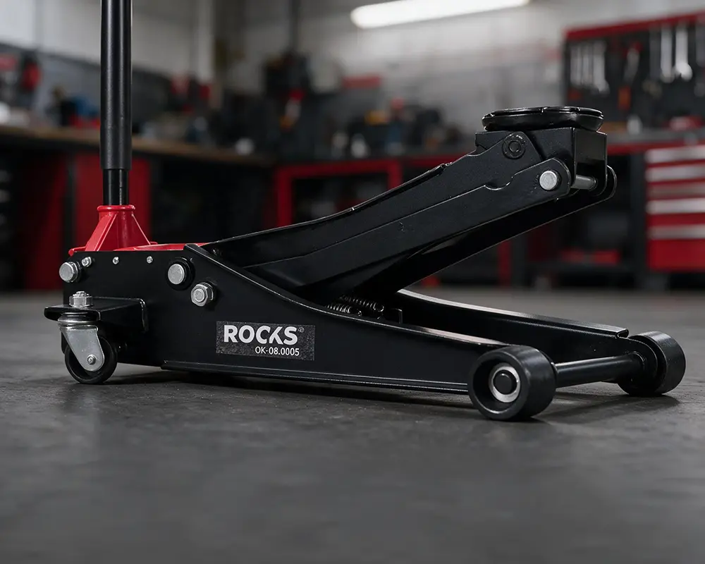 ROOKS PODNOŚNIK HYDRAULICZNY SAMOCHODOWY NISKOPROFILOWY 3T ŻABA DWUTŁOKOWY 75-505MM ROOKS