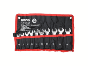 ROOKS Zestaw kluczy płasko-oczkowych SHORT 10 elementów 10–19 mm